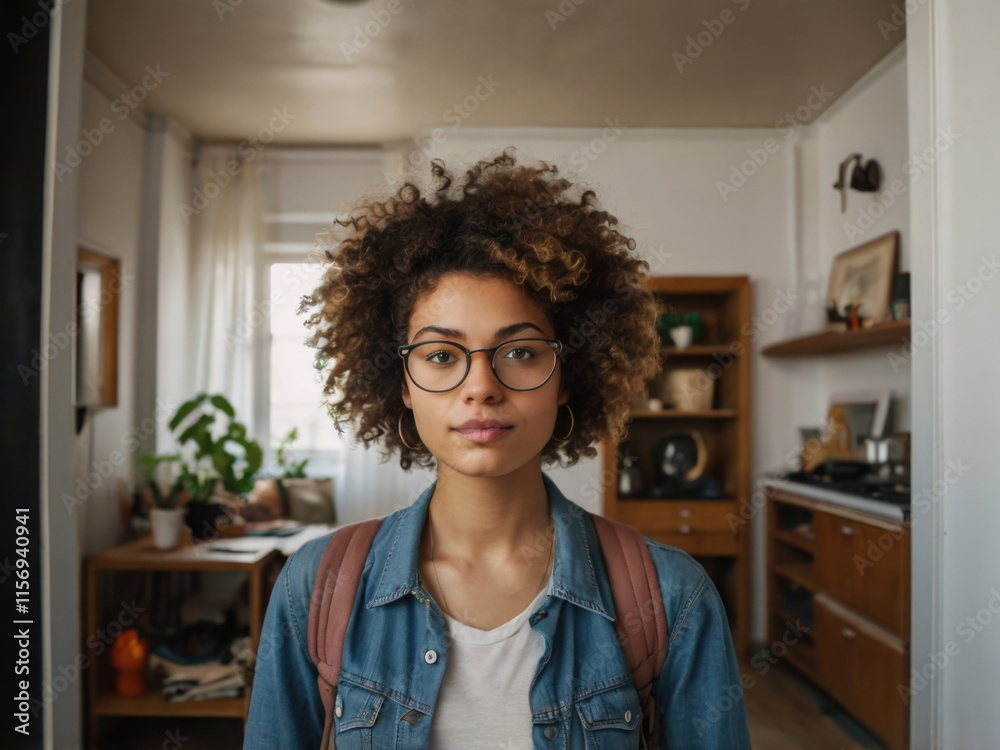 Mujer hermosa joven con una mochila en su apartamento lista para salir
Mujer hermosa joven con una mochila en su apartamento lista para salir