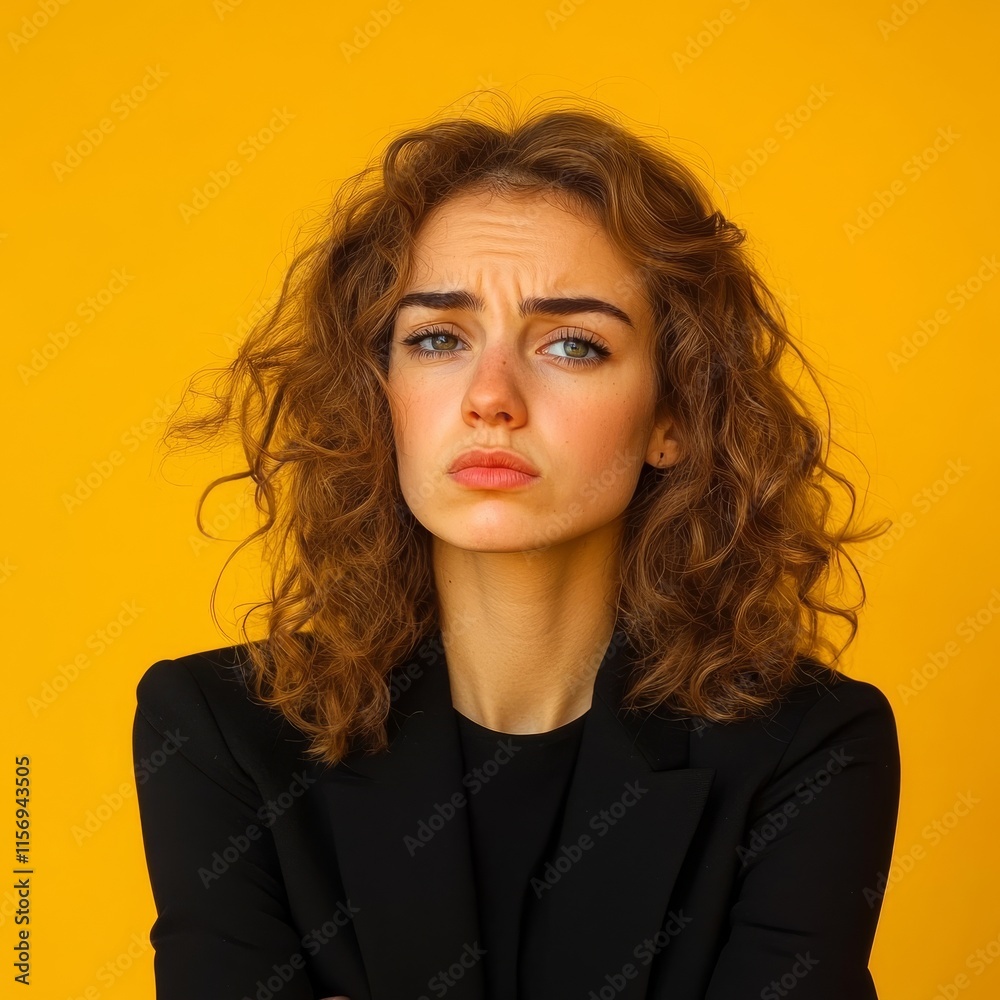 Girl sad, talks unfairness, logo Girl sad, talks unfairness, logo