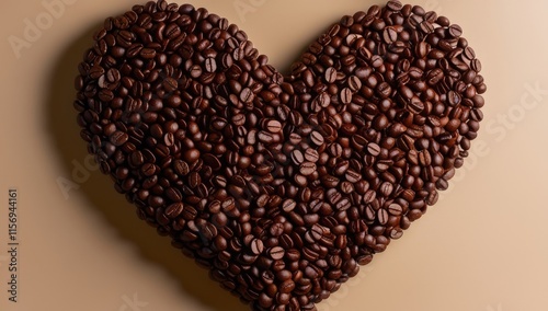 Heart made of coffee beans, place for inscription, coffee, roasted grain, brown, heart, bean, cafe, beans, drink, caffeine, love, roasted, symbol