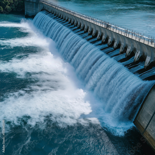 water flowing from the waterfall
