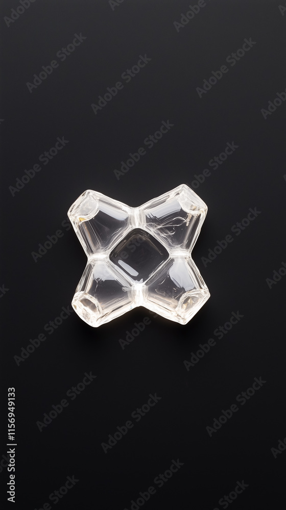 Translucent Glass Object with X-Shaped Geometry Translucent Glass Object with X-Shaped Geometry