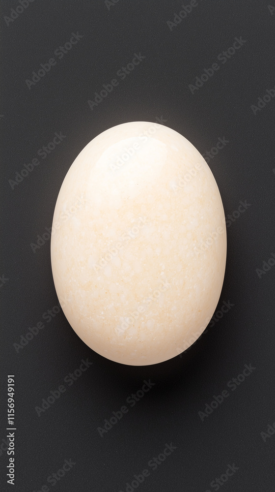 Off-White Speckled Round Object on Dark Gray Background Off-White Speckled Round Object on Dark Gray Background