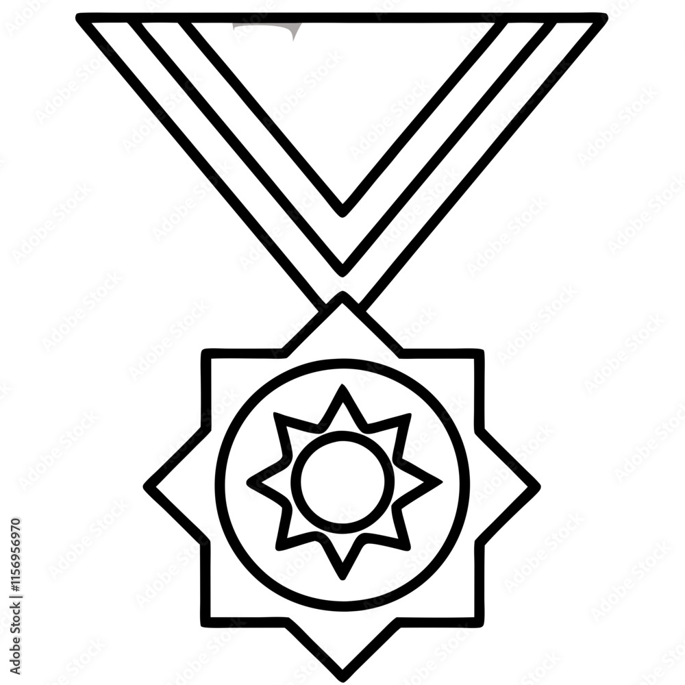 Achievement Medal Line Art Vector Design Achievement Medal Line Art Vector Design