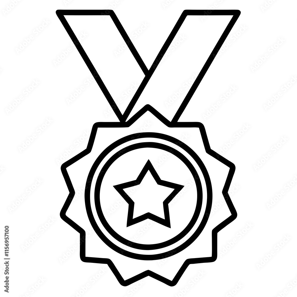 Achievement Medal Line Art Vector Design Achievement Medal Line Art Vector Design