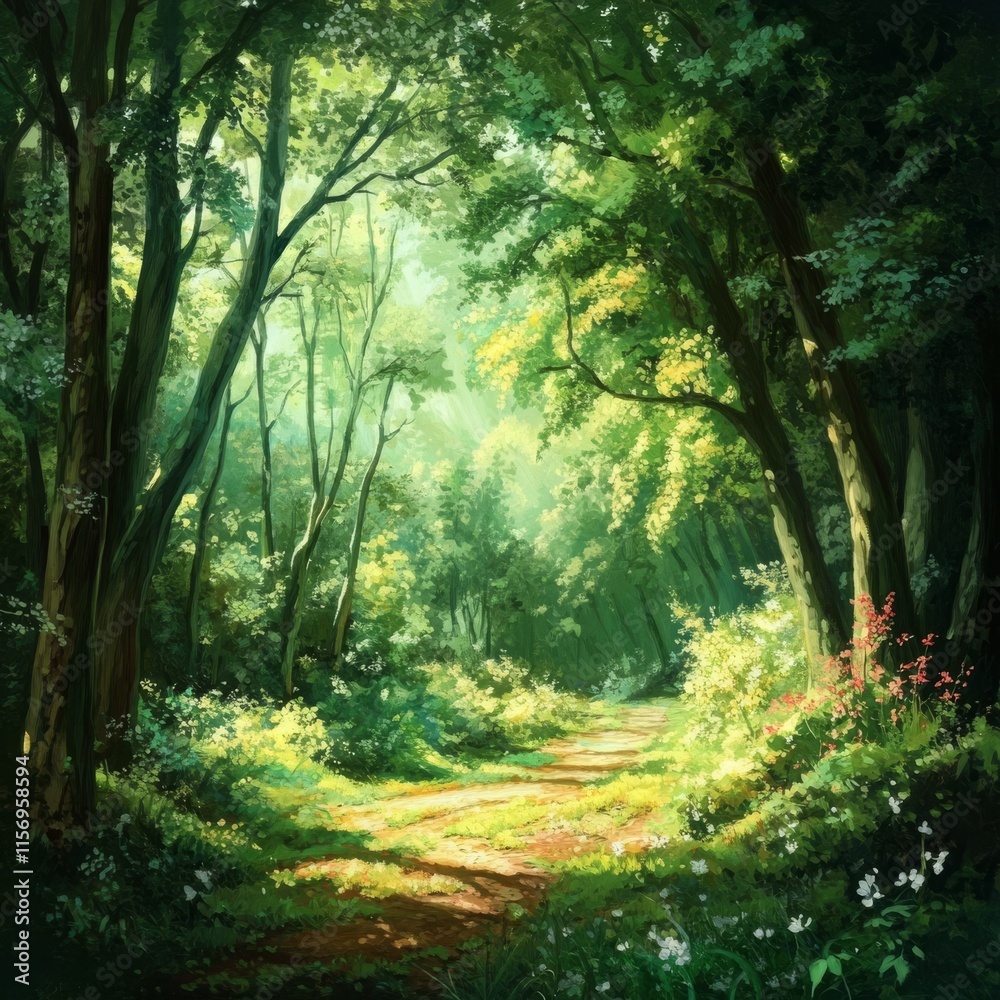 Fototapeta premium Lush green woods