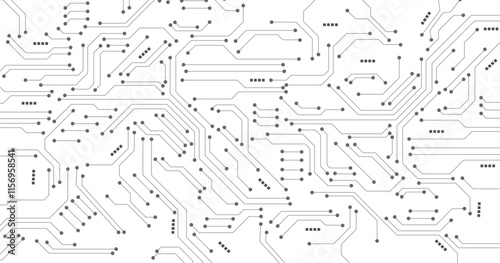 Grey technology on white background.2d illustration Abstract futuristic electronic circuit technology background science background.