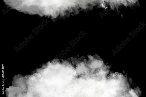 White smoke overlays background clouds fog steam frame decoration art