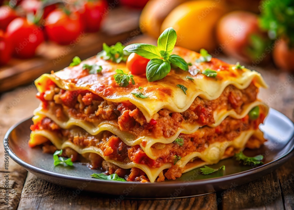 Macro Close-up of Delicious Rabbit Lasagna Layers: Pasta, Meat, Cheese & Sauce Macro Close-up of Delicious Rabbit Lasagna Layers: Pasta, Meat, Cheese & Sauce