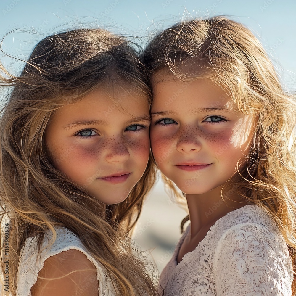 Sisters, 4 and 21, enjoy beach in autumn. Sisters, 4 and 21, enjoy beach in autumn.