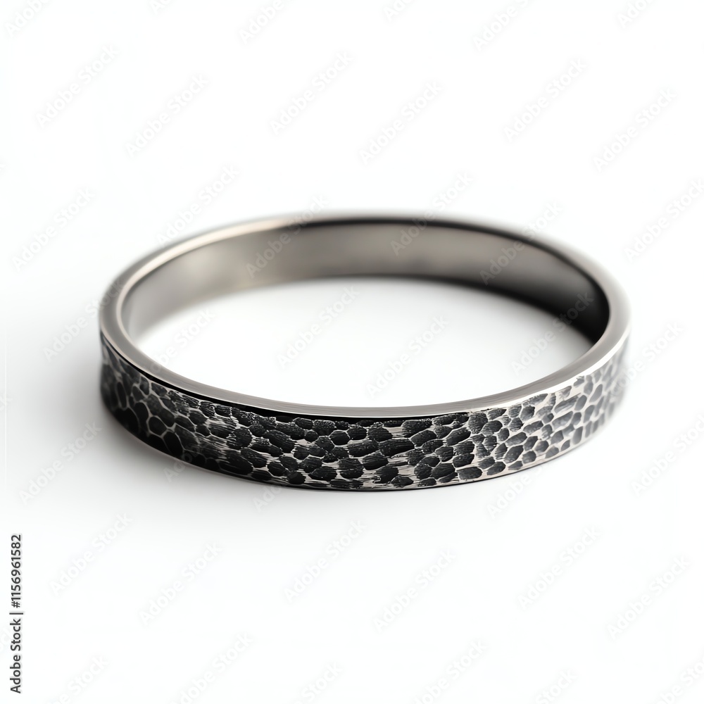 Stylish hammered metal ring, elegant design, white isolate background. Stylish hammered metal ring, elegant design, white isolate background.