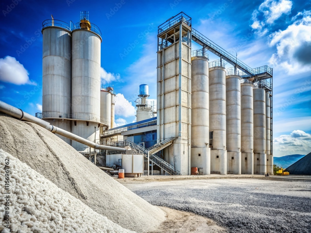 Obraz premium Macro Photography: Concrete Factory Silos – Industrial Texture & Detail