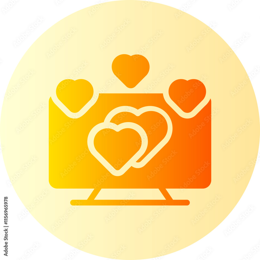romantic movie gradient icon