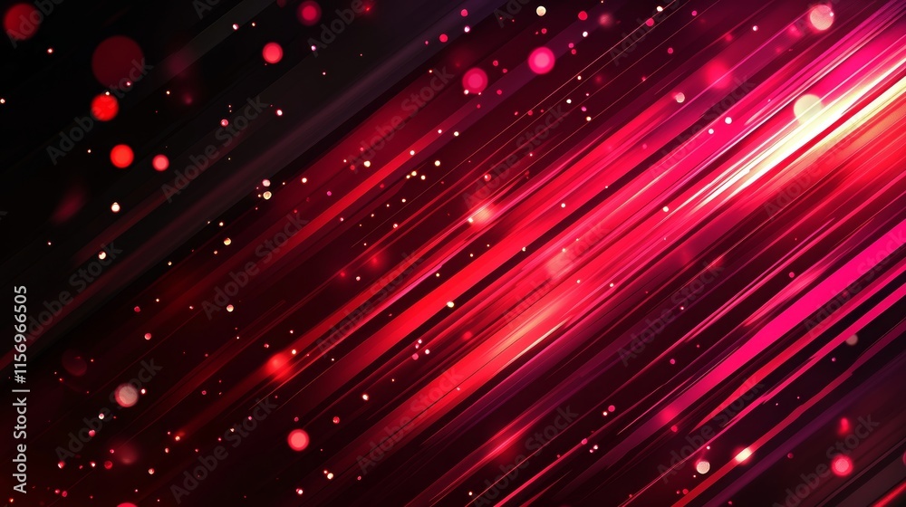 Obraz premium Abstract red and black background with bokeh and light streaks.