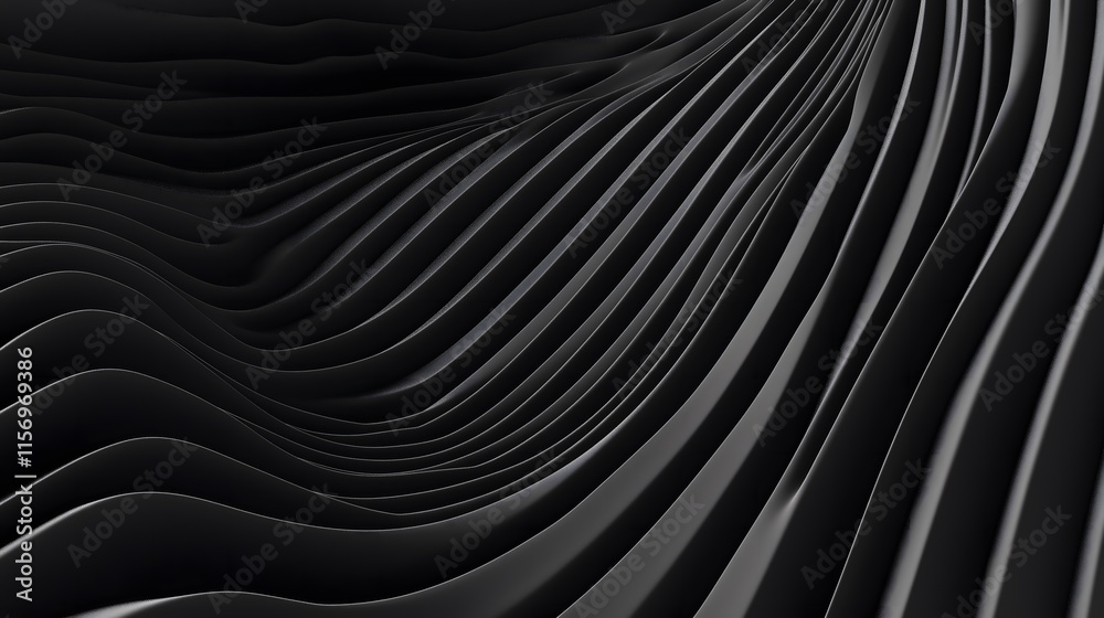 Abstract Black Flowing Lines with Smooth 3D Curves Abstract Black Flowing Lines with Smooth 3D Curves