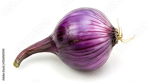 Close-up of a fresh vegetable lying on a pure white background. Simple yet vivid display of the vegetable's details, showing its texture and unique shape clearly, a great visual for food related topic photo