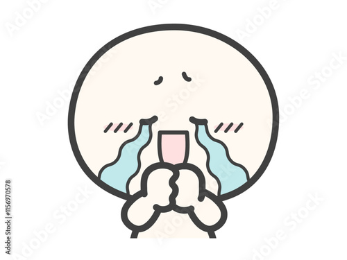 泣くほど嬉しいシンプルでかわいい人物のベクターイラスト