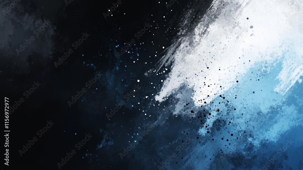 Fototapeta premium Abstract dark blue and white paint splatter background