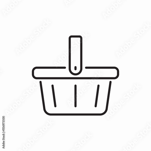 Empty shopping basket store icon vector sign
