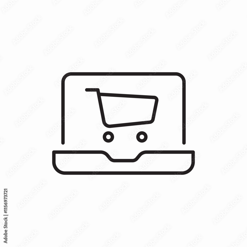 Online shopping laptop store icon vector sign
Online shopping laptop store icon vector sign