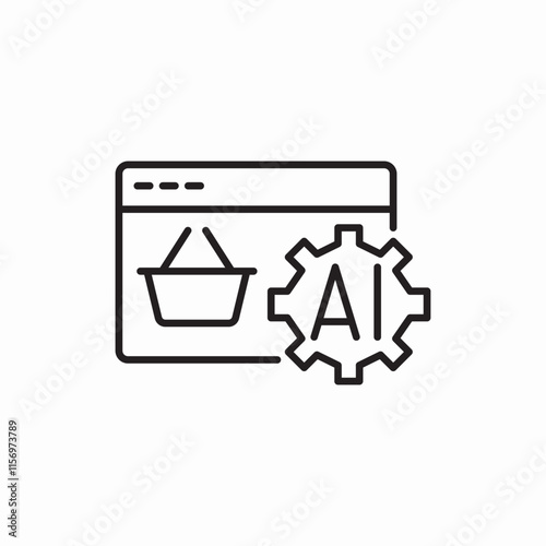 Online shopping artifical intelligiance settings configuration icon vector sign