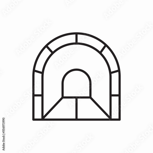 Tunnel construction underground project icon vector sign