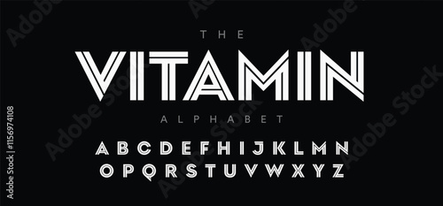 Futuristic alphabet design, character set, typography, letters and numbers. Vector illustration
