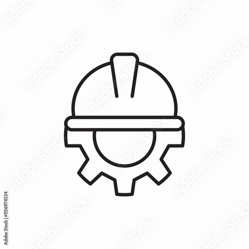 Construction worker safety helmet icon vector sign