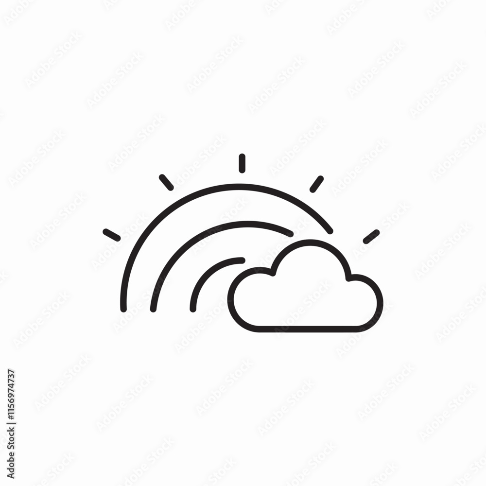 Rainbow weather condition forecast icon vector sign Rainbow weather condition forecast icon vector sign