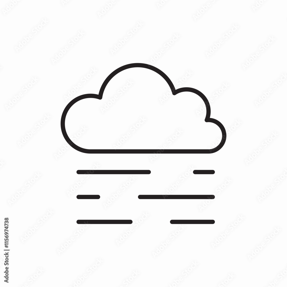 Cloud formation weather system icon vector sign
