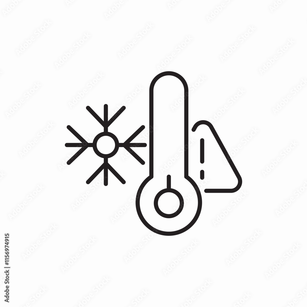 Snow temperature weather forecast icon vector sign Snow temperature weather forecast icon vector sign