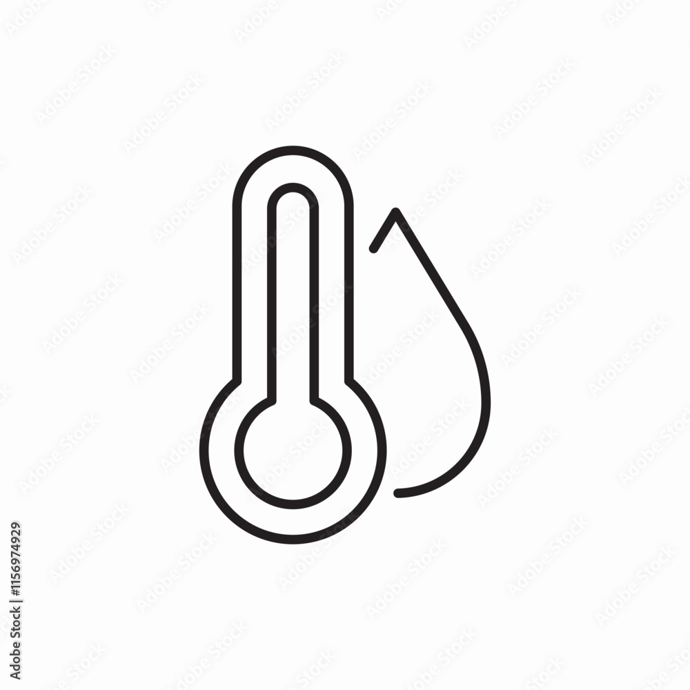 Water drop temperature measure icon vector sign Water drop temperature measure icon vector sign