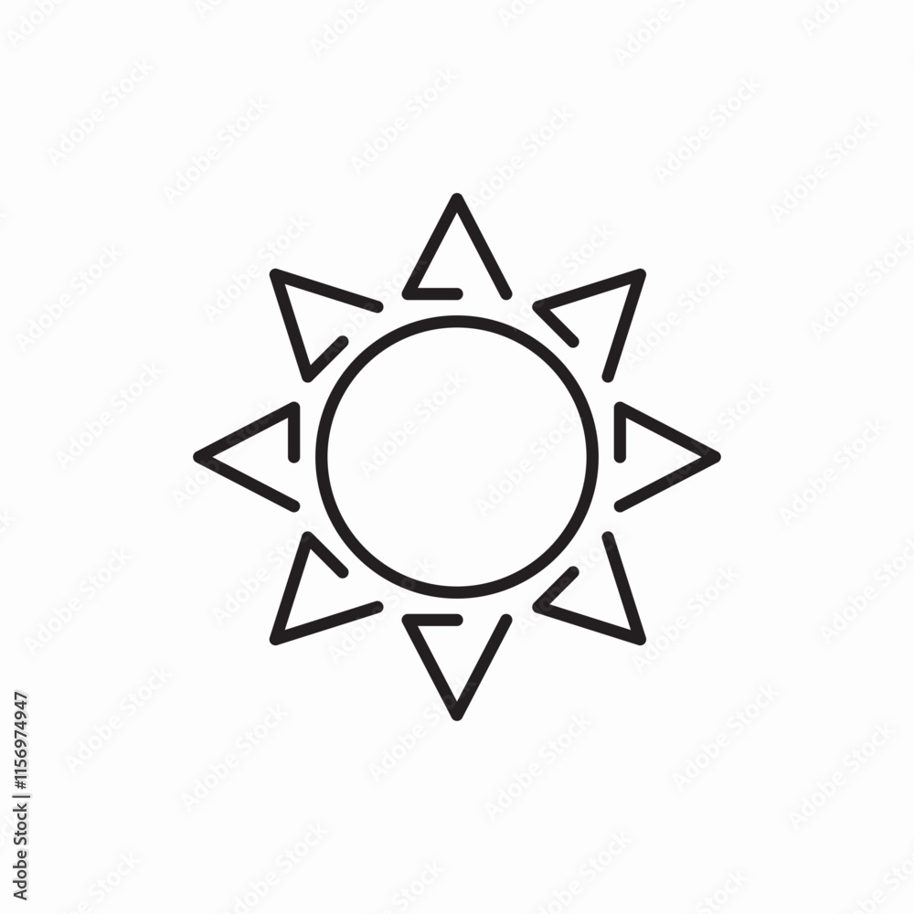 sun summer sunny weather forecast icon vector sign sun summer sunny weather forecast icon vector sign