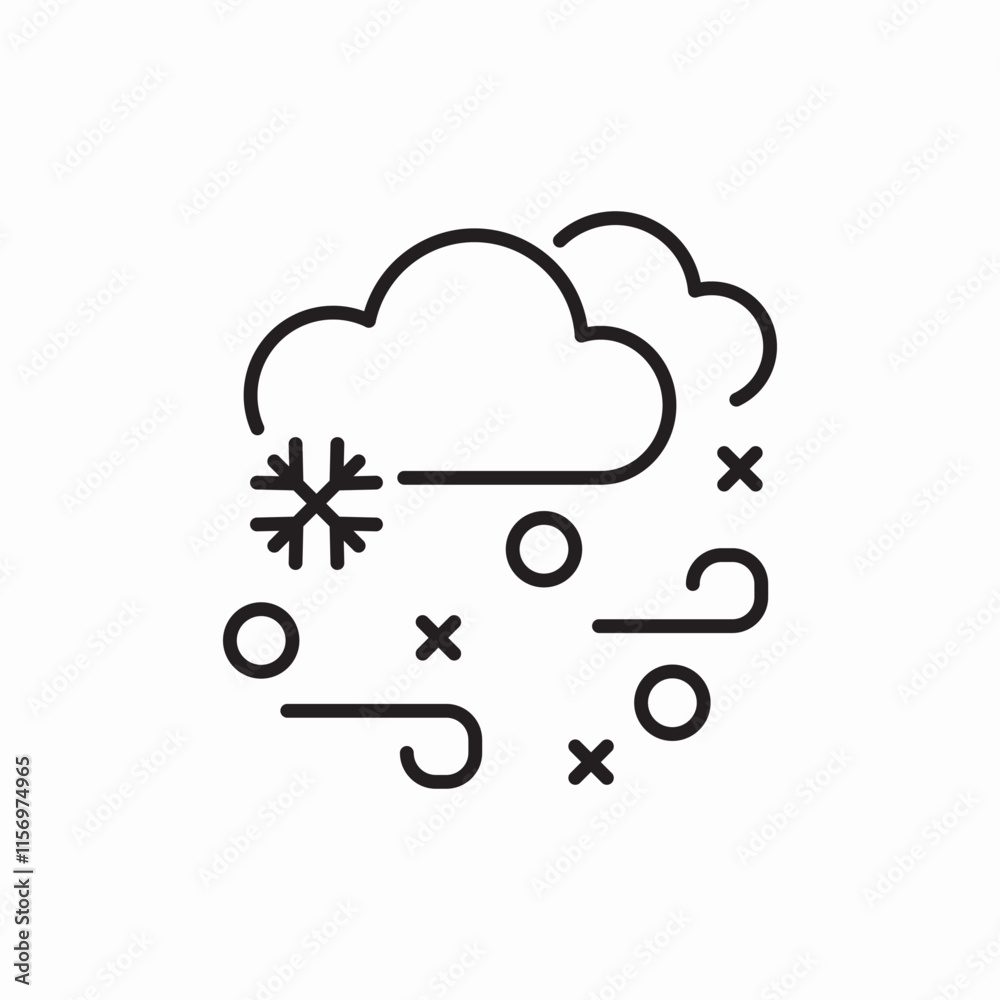 Winter snow weather forecast icon vector sign Winter snow weather forecast icon vector sign