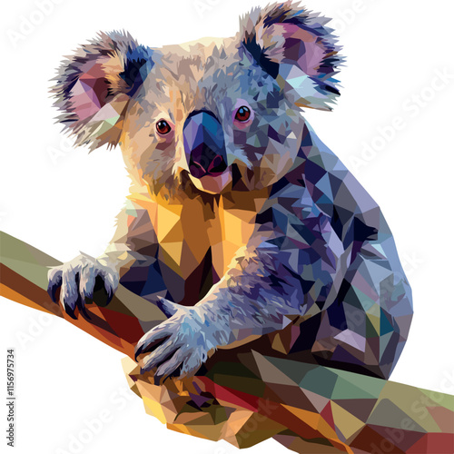 Photography Colorful Low Poly Koala Vector illustration