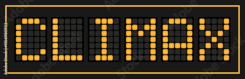 Orange color led banner in word climax on black background