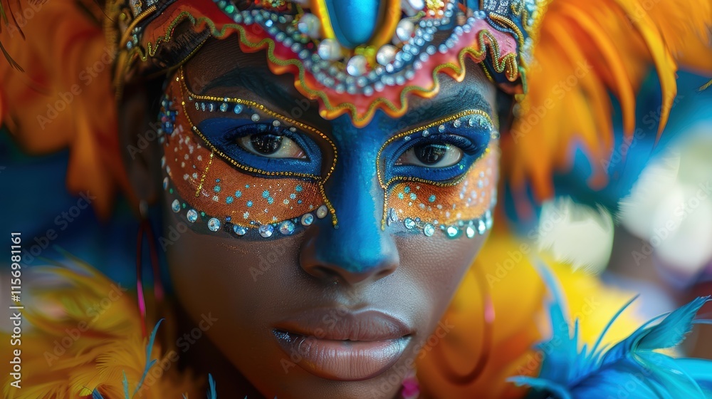 Vibrant carnival celebration barranquilla colombia close-up portrait colorful environment cultural concept Vibrant carnival celebration barranquilla colombia close-up portrait colorful environment cultural concept