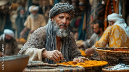 Wallpaper Mural Skilled artisan crafting spices in fez morocco marketplace closeup cultural insight Torontodigital.ca
