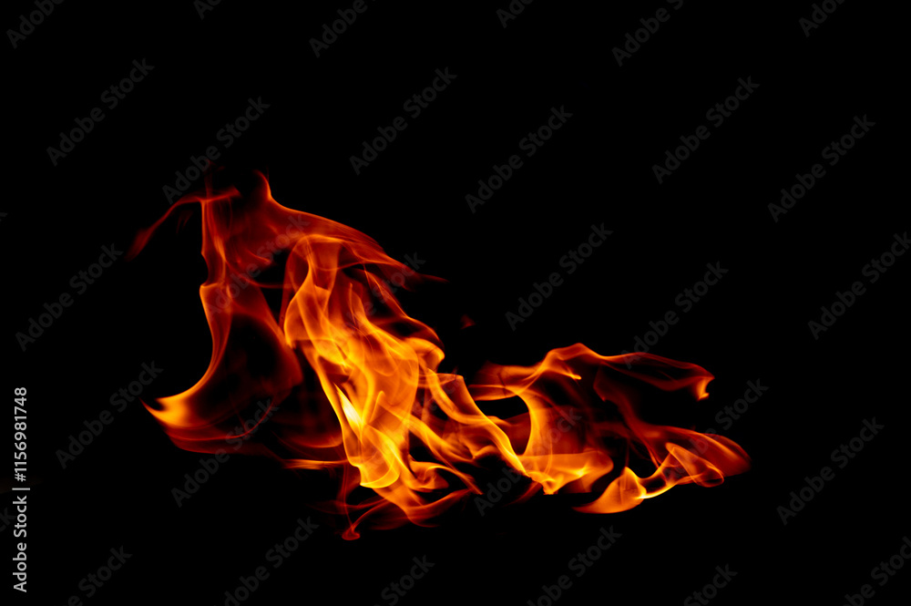 yellow, orange and red Fire flame isolated on background
