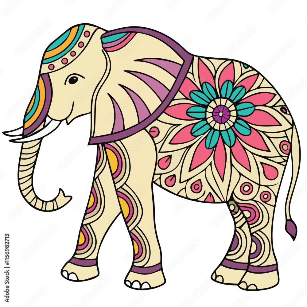 Fototapeta premium elephant mandala t-shirt design 