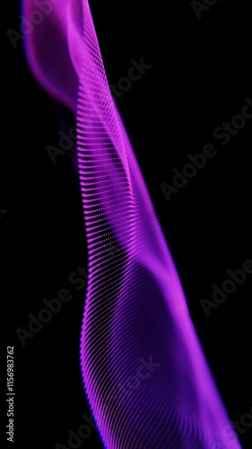 Futuristic Abstract Waves with Purple Light and Particles