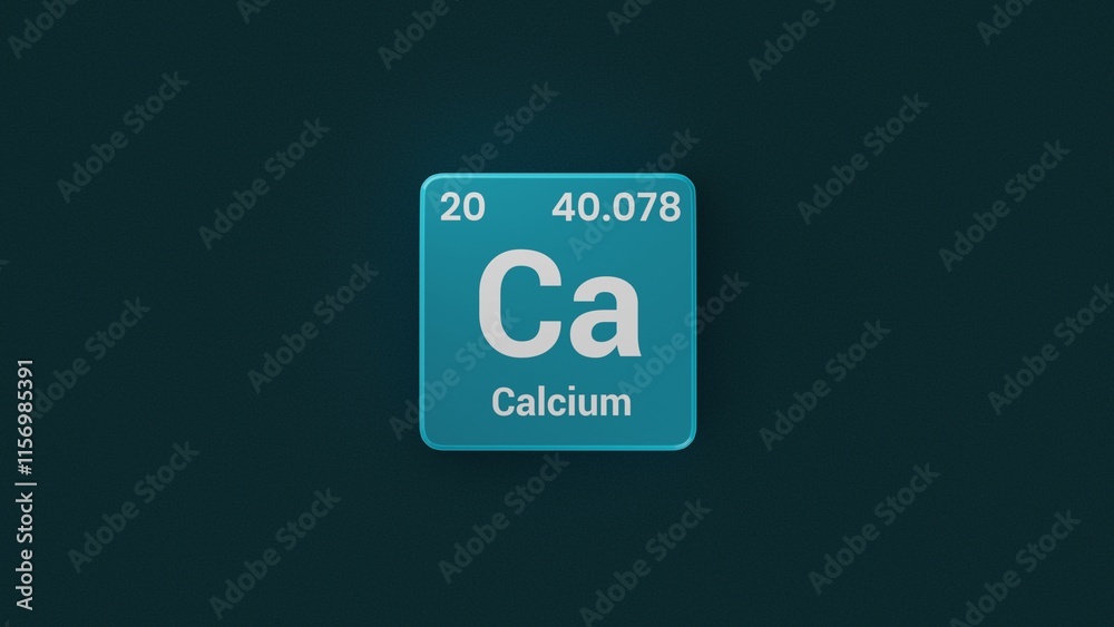 Calcium element on the Periodic table. 20th Element of the Periodic table elements Calcium element on the Periodic table. 20th Element of the Periodic table elements