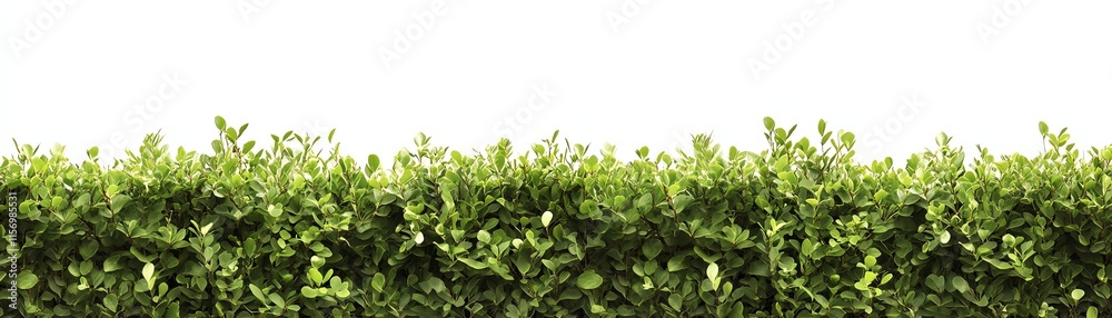 Green hedge, white isolate background Green hedge, white isolate background