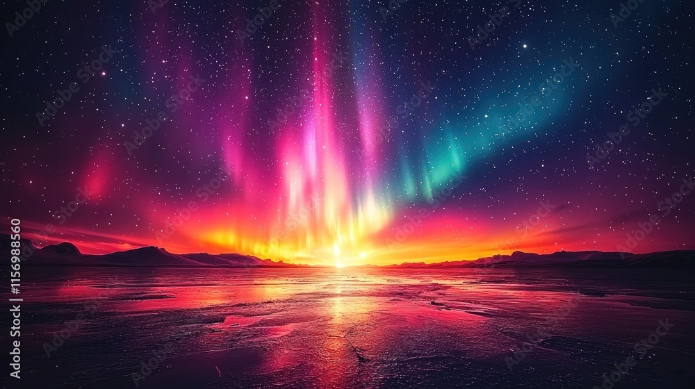 Twilight in the Arctic: Frozen Landscapes Beneath the Dancing Aurora