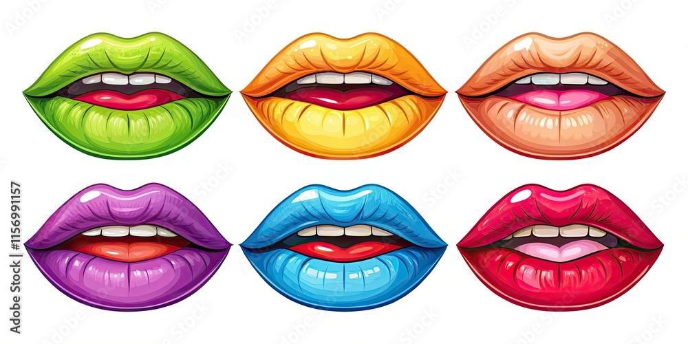 Cartoon Female Lips Expressions, Cute Lips Illustrations, Mouths Clipart, Funny Faces, Girl Lips PNG, Animated Lips, Digital Art, White Background Cartoon Female Lips Expressions, Cute Lips Illustrations, Mouths Clipart, Funny Faces, Girl Lips PNG, Animated Lips, Digital Art, White Background