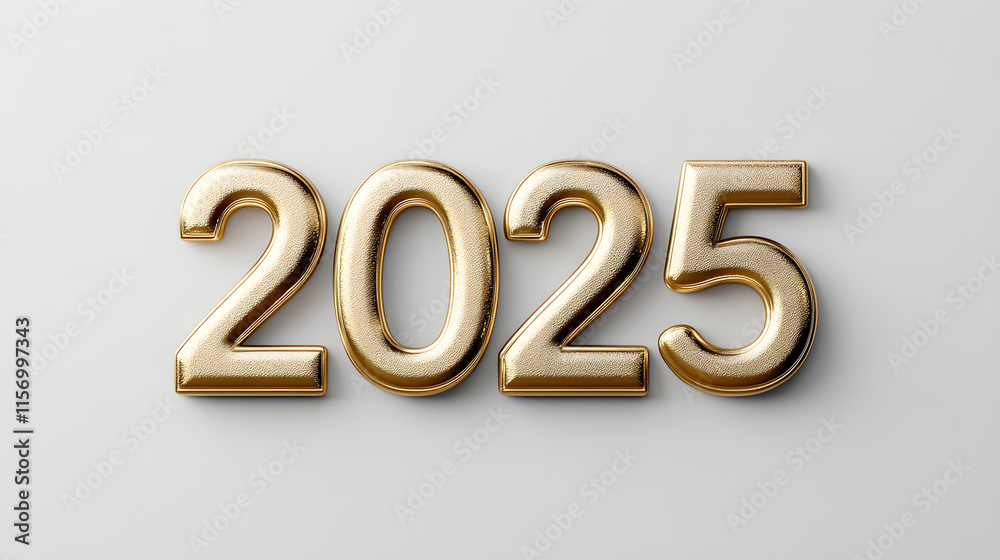 2025 in Gold with Leafy Background generate by AI 2025 in Gold with Leafy Background generate by AI