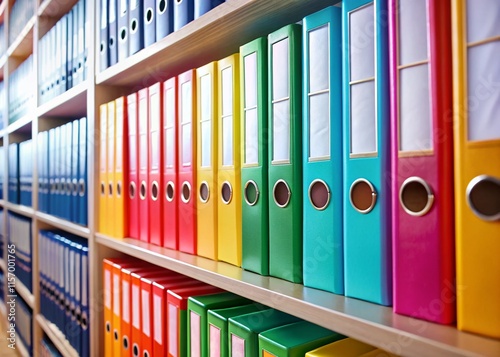 Organized Ring Binder Archive: Efficient Office Storage Solution