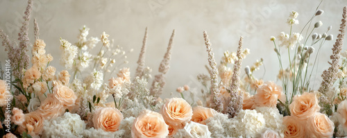 Peach Rose Floral Illustration