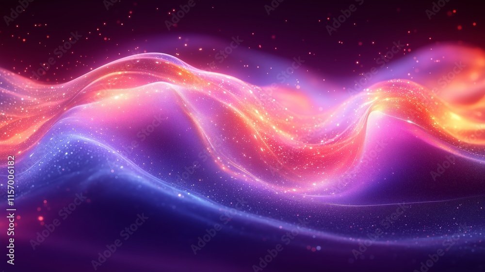 Obraz premium Mesmerizing Multi-Colored Waves with Ethereal Glow Effects