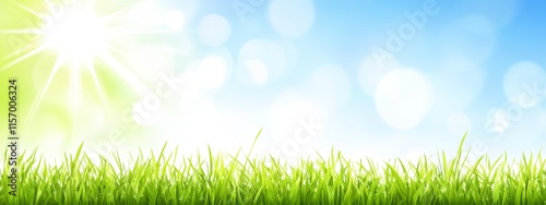 artistic abstract background of spring or summer with vibrant greens