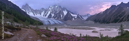 Alpine landscape panorama in the evening, Herzogstand Mountain